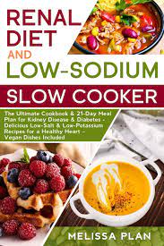 Dec 09, 2013 · for people with diabetes who have kidney disease, it is essential to follow a diet that takes your individual health needs into account. Renal Diet And Low Sodium Slow Cooker The Ultimate Cookbook 21 Day Meal Plan For Kidney Disease Diabetes Delicious Low Salt Low Potassium Recipes For A Healthy Heart Vegan Dishes Included