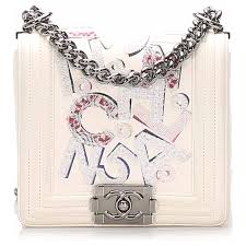 Chanel Chanel White Chanel No 5 Graffiti Boy Flap Bag Handbags Leather Pony Style Calfskin White Multiple Colors Ref 201238 Joli Closet