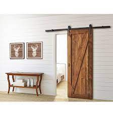 Cet ensemble de quincaillerie vous permet d'accrocher une porte coulissante de style porte de grange là où les contraintes sont trop nombreuses pour une porte. Rail Pour Porte Coulissante Barn Rustic Doors Sliding Door Rail Interior Barn Doors