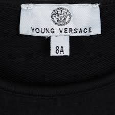 Young Versace Black Knit Medusa Logo Embellished Dress 8 Yrs