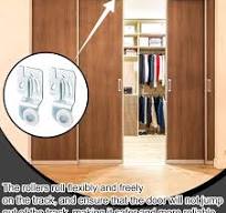 Blulu 4 Pcs Closet Sliding Door Roller Hardware Kit Wardrobe Wheels for Top  Hung Bypass 3/4" to 1-3/8 Inch Thick Kitchen Doors (Modern Style)