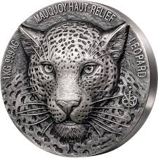 2019 Ivory Coast 1 Kilogram African Big 5 Leopard Mauquoy Mint High Relief Silver Proof Coin High Relief Ivory Coast African Leopard