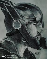 Thor Ragnarok Pencil Sketch Chris Hamesworth Marvel Drawings Drawing Superheroes Thor Drawing