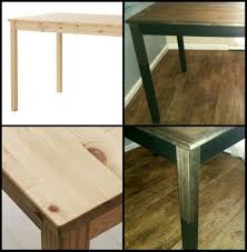 Ikea Hack Ingo Table Black Paint And Brown Japan Stain Cheap And Easy Diy Ikea Table Hack Simple Dining Table Ikea