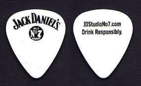 Jack Daniel Vieux Sans 7 Marque Blanc Authentique Guitare Pic