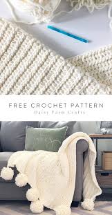 Daisy Farm Crafts Chunky Crochet Blanket Crochet Bedspread Pattern Chunky Crochet Blanket Pattern