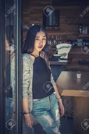 Portrait Of Asia Beuatiful Ladyboy With Door Coffee Shop Stock Photo,  Picture and Royalty Free Image. Image 78686300.