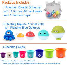 I am an educator and have used these with a number of children definitely recommend for babies!5. Buy Morababy Baby Bath Stacking Toys With Organizer Bag 8 Stacking Cup Toys 4 Stack Up Squirts Animal Balls And 1 Floating Blue Octopus Bath Time Fun Splash Toys Gifts For Toddler
