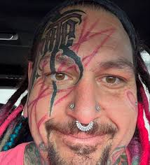 For those of you wondering how my face tattoo from @joesmithtat2 healed  up…here we are!!! Healed beautiful and bold and I couldn't be happier with  my new face 💖 #ribbieripoll #inkmaster #facetattoo #