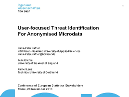 Saarland university is a modern research university located in saarbrücken, the capital of the german state of saarland. User Focused Threat Identification For Anonymised Microdata Hans Peter Hafner Htw Saar Saarland University Of Applied Sciences Ppt Download