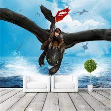 How To Train Your Dragon Wall Mural Large Wall Art Photo Wallpaper Designer Cartoon Movie Custom Mural Wallp Nastennye Rospisi Risunki Na Vysokih Stenah Freski