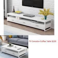 Modern white/walnut round coffee table set, large wooden rustic coffee table with small nesting tables, wood art solid coffee tables. New Coffee Table Tv Cabinet Combination White Brown Furniture Home Living Furniture Tables Sets On Carousell
