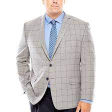 Collection By Michael Strahan Grey Windowpane Sport Coat Big And Tall Sport Coat Big And Tall Mens Big And Tall