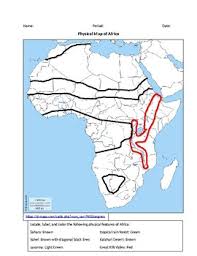 This means if you take a small part of the map the geographical features (shapes, angles) are well. Africa Physical Map Worksheets Teaching Resources Tpt