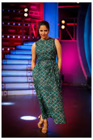 Tv Anchor Anasuya Photos In Sleeveless Green Gown Designer White Dresses Short Long Dresses Indian Fashion Trends