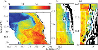 mean sst map for january 2003 colour portions are 5 d mean