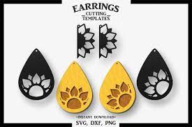 Download Sunflower Earring Svg Silhouette Cameo Cricut Cut Png Dxf 530418 Cut Files Design Bundles