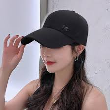 Gorra de béisbol ajustable con ala extendida, letra M, decoración,  protección solar, gorra deportiva, suministro deportivo