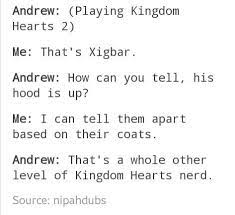 Same Literally Me And My Sister We Ll Be Playing Kh And Will Be Like Ooh Look It S Saix And My Mom Will Be Like How Can You Tel Kingdom Hearts Shall