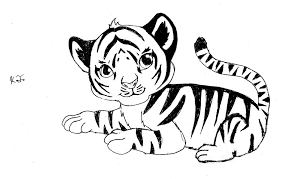 This tutorial shows the sketching and drawing steps from start to finish. White Tiger Drawings Easy Novocom Top