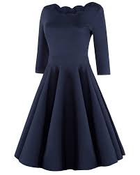 Ouges Womens 1950s Scalloped Neck Vintage Cocktail Dressnavylarge Details Can Cocktail Dress Vintage Casual Cocktail Dress Cocktail Dresses Online