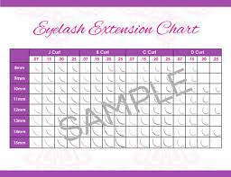 Downloadable Eyelash Extension Chart
