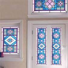 Stained glass effect window film from the victorian era, resized to your exact measurements, to apply directly on the existing glass. Stained Glass Window Film Victorian Era Purlfrost