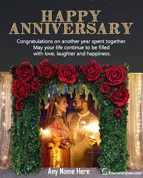 70th wedding anniversary jun 1, 2021 jun 1, 2021; Rose Flowers Backdrop Happy Wedding Anniversary Photo Frame Free Edit Online