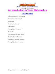 This lesson will be useful for grade 1 and grade 2 students.try solving the sums given in the worksheets for practice. Vedic Maths An Intro Course