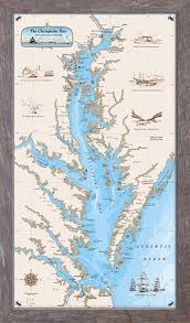 The Original Chesapeake Bay Chart Nautical Art Art Prints