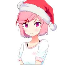 Cute Natsuki In A Christmas Hat Literature Club Anime Literature