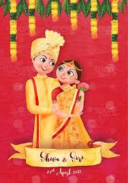 Your wedding card is the very first sight they will have of your wedding. Illustrated Telugu Hindu Wedding Invitation Hindu Wedding Invitations Cartoon Wedding Invitations Hindu Wedding Invitation Cards