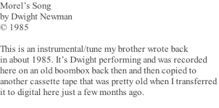 Morel's Song by Dwight Newman