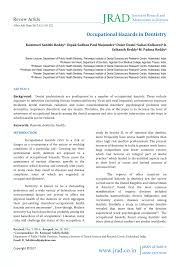 Pdf Occupational Hazards In Dentistry