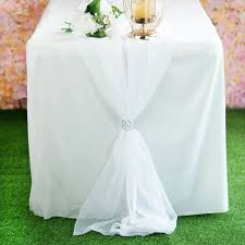 6 Ft White Premium Chiffon Table Runner Elegant Table Decorations Wedding Table Table Runners