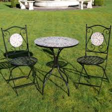 The garden treasures arbington conversation set can create a wonderful place to relax and entertain. Black Metal And Glass Mosaic Effect Bistro Garden Table And 2 Chair Se