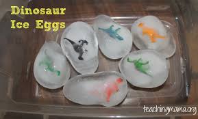 They're perfect for add a cool twist to your summer homeschool preschool plans with ice cream activities for math. Dinosaur Ice Eggs Teaching Mama