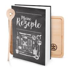 Geschenk Set Xxl Rezeptbuch Zum Selberschreiben Tafel Kreide Look Schwarz Weiss Kochloffel Grosses Kuche Rezeptbuch Geschenke Rezeptbuch Zum Selberschreiben