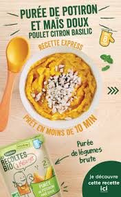 Puree De Potiron Et Mais Doux Poulet Citron Basilic Recette Des 8 Mois Recettes De Cuisine Recette Poulet Au Citron