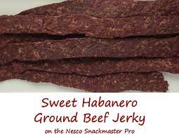Sweet Habanero Ground Beef Jerky On The Nesco Snackmaster Pro Life S A Tomato Ripen Up Your Life Recipe Beef Jerky Ground Beef Jerky Recipe Jerky Recipes