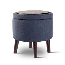 Storage under removable cushioned top. Artiss Storage Ottoman Foot Stool Rest Fabric Tray Table Grey Top Of The World