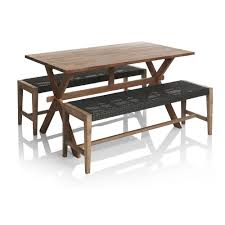 An overlooking view of the village below is. Wilko Fsc Rustic Garden Wooden Table And Bench Set Wilko