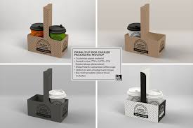Drink Cup Carrier Packaging Mockup Food Box Packaging Packaging Mockup Box Packaging