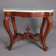 Antique Victorian Carved Walnut Marble Turtle Back Parlor Table 19th Century For Sale Image 4 Of 10 Parlor Table Table Mahogany Table