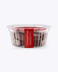 Transparent Container With Sweets Mockup Front View Pot Tub Mockups Mockup