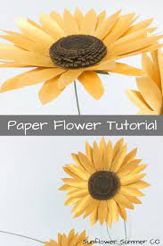 Learn How To Make This Paper Sunflower This Template Will Add A Pop Of Color To Your Home Pape Paper Sunflowers Sunflower Paper Flowers Sunflower Paper Craft