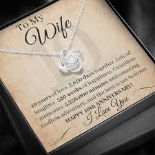 Thoughtful gifts for your wife are key, whether it's for a birthday, anniversary, or just because. 10 Year Anniversary Gift For Wife 10 Years Of Love Necklace Dads Are Awesome