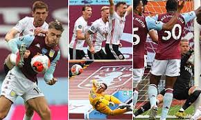 See more aston villa's english midfielder jack grealish (r) vies for the ball with sheffield united's norwegian midfielder sander berge during the english premier league football match between aston villa and sheffield united at villa park in birmingham, central england on june 17, 2020. Aston Villa 0 0 Sheffield United The Blades Denied Win Following Failure Of Goalline Technology Daily Mail Online