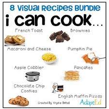 Cooking Visual Recipe 8 Recipes Bundle Special Education Symbolstix Visual Recipes Cooking Special Education Visual