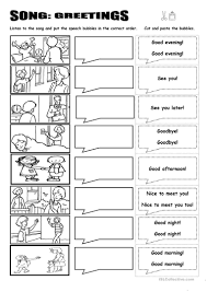 Animals in the ocean song lyrics for kids' | 'animal songs for preschoolers' the sharks in the ocean go chomp, chomp, chom. Song Greetings English Esl Worksheets For Distance Learning And Physical Classrooms